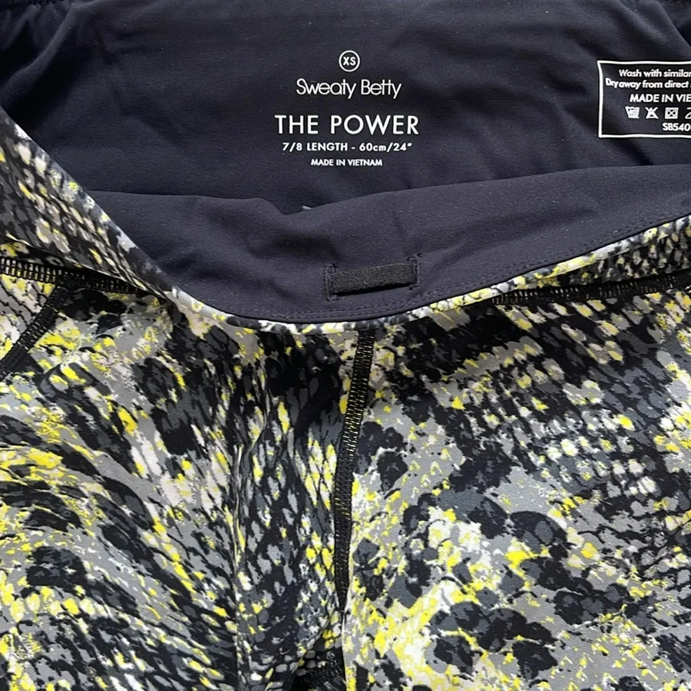 Sweaty Betty Power Pocket Workout Leggings In Citrus Green Snake Print- XS - Picture 9 of 12
